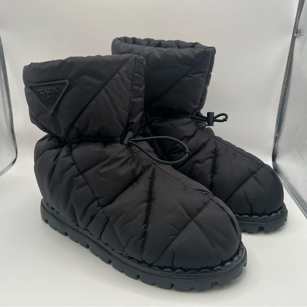 Prada Blow 19 Quilted Nylon Drawstring Boot - Picture 2 of 9
